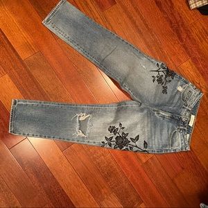 Pacsun flower embroidered jeans